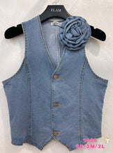 Load image into Gallery viewer, GIANNA DENIM CORSAGE WAISTCOAT