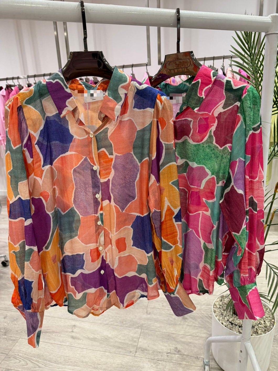 NINA PEACH SHEER MULTICOLOUR BLOUSE