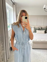 Load image into Gallery viewer, CHESKA DENIM FRILL JUMPSUIT
