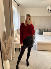 Load image into Gallery viewer, RUBY SEQUIN BOW BACK JUMPER