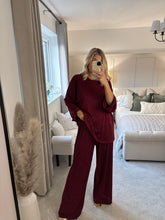 Load image into Gallery viewer, GABBY STUD BURGUNDY TWO PIECE COORD