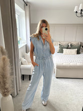 Load image into Gallery viewer, CHESKA DENIM FRILL JUMPSUIT