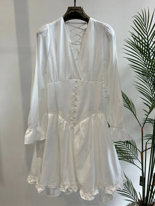 ROSIE WHITE RUFFLE DRESS