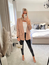 Load image into Gallery viewer, CARLY CAMEL RUCHED SLEEVE BLAZER